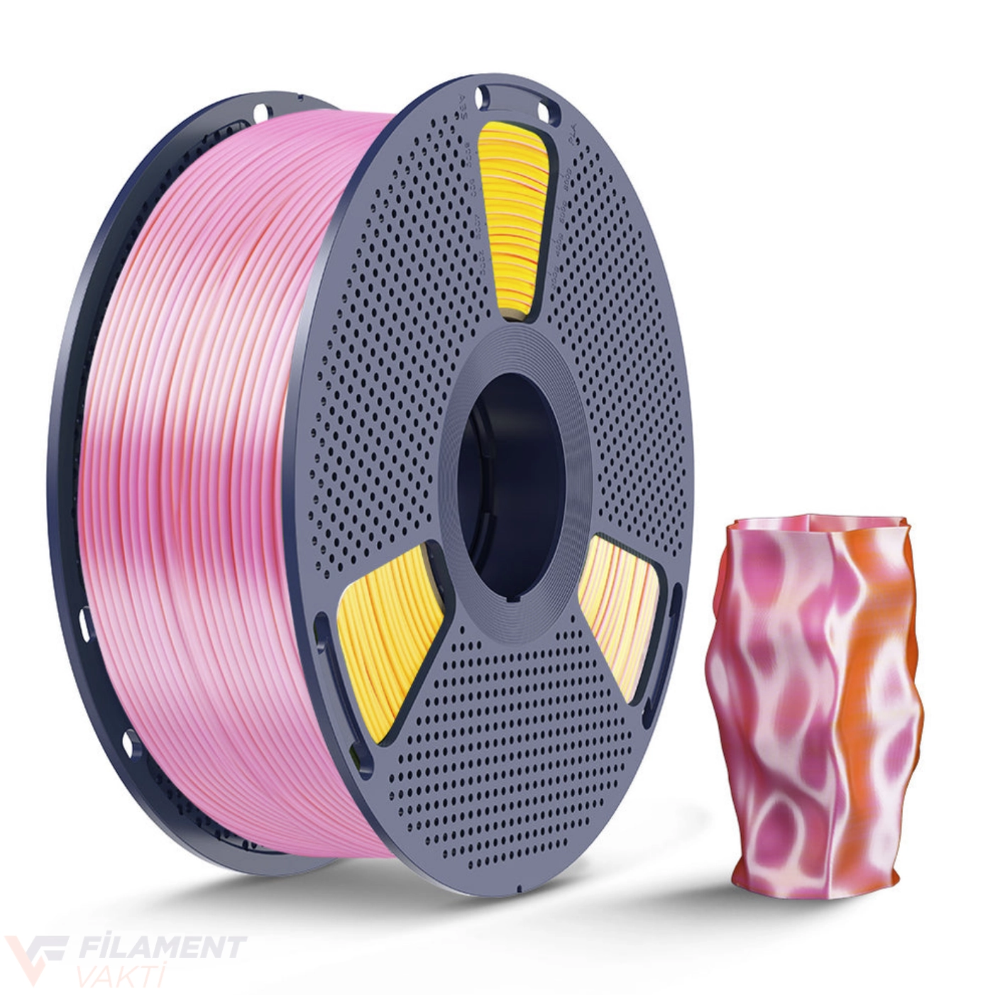 SUNLU Silk PLA+ Dual Çift Renk Filament Pembe - Altın