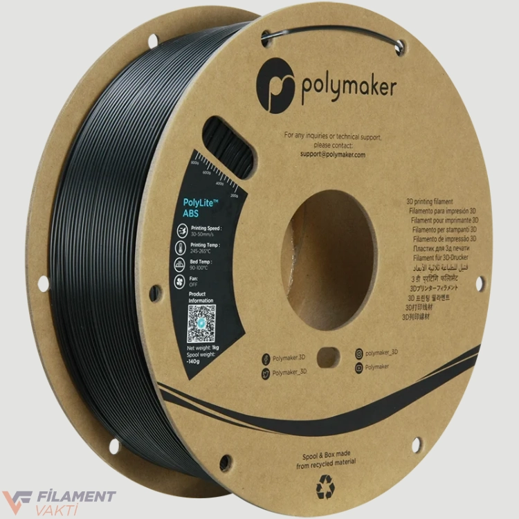 Polymaker PolyLite ABS Filament - Siyah