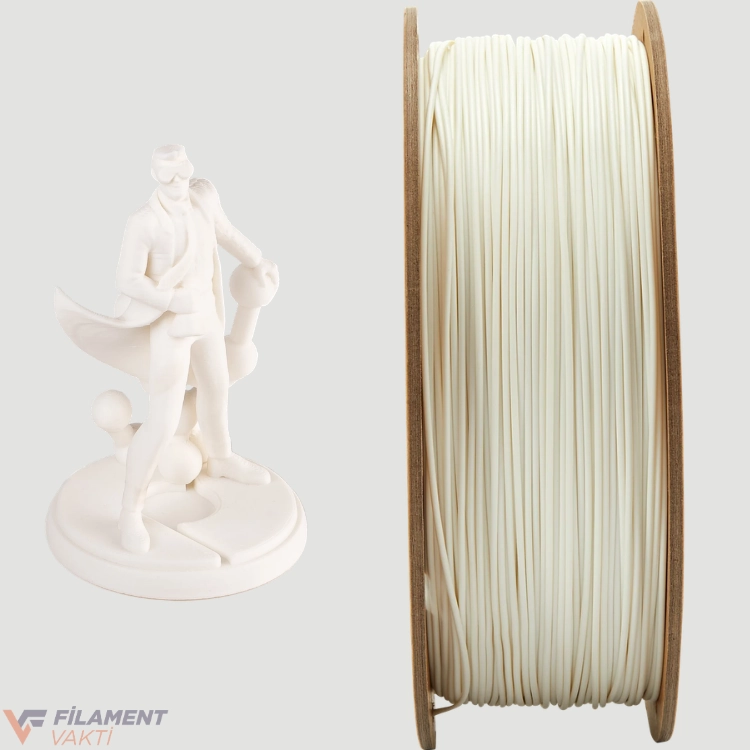 Polymaker PolyTerra Mat PLA Filament - Pamuk Beyaz