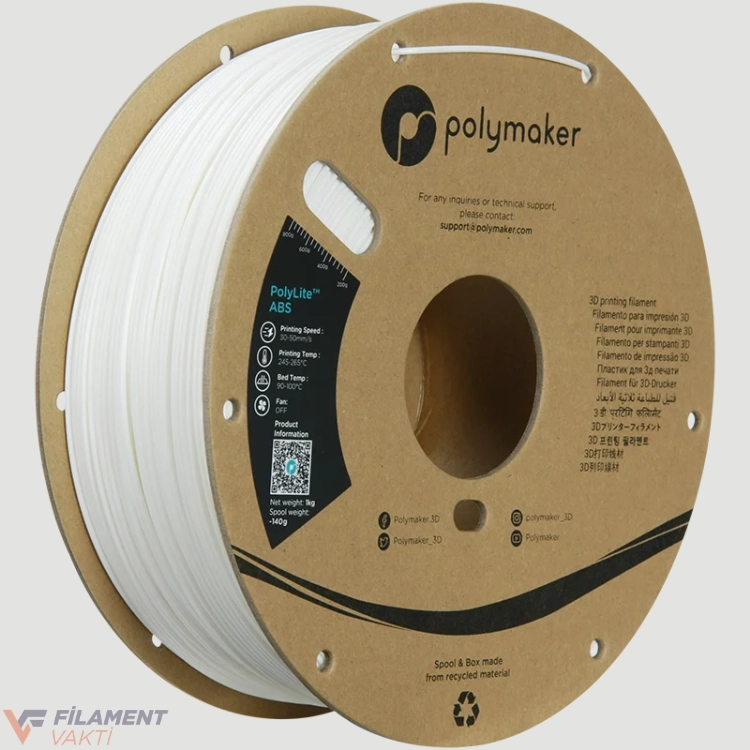 Polymaker PolyLite ABS Filament - Beyaz