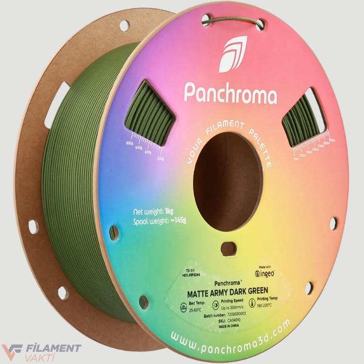 Polymaker Panchroma Mat PLA Filament - Askeri Koyu Yeşil