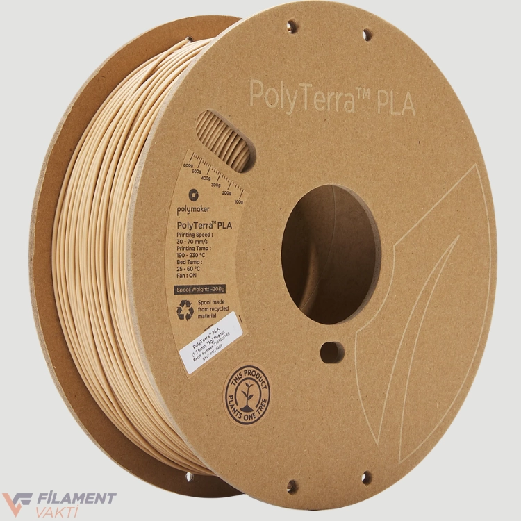 Polymaker PolyTerra Mat PLA Filament - Yer Fıstığı