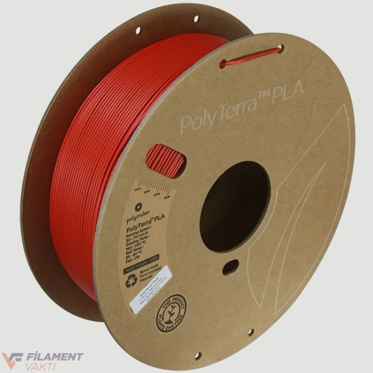 Polymaker PolyTerra Mat PLA Filament - Askeri Kırmızı