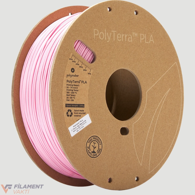 Polymaker PolyTerra Mat PLA Filament - Sakura Pembe