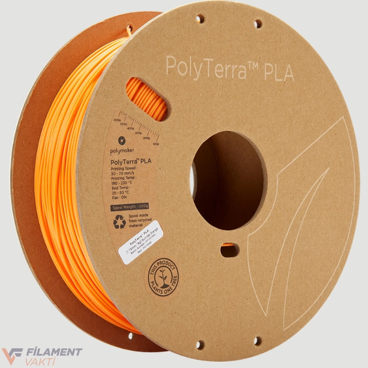 Polymaker PolyTerra Mat PLA Filament - Gündoğumu Turuncu