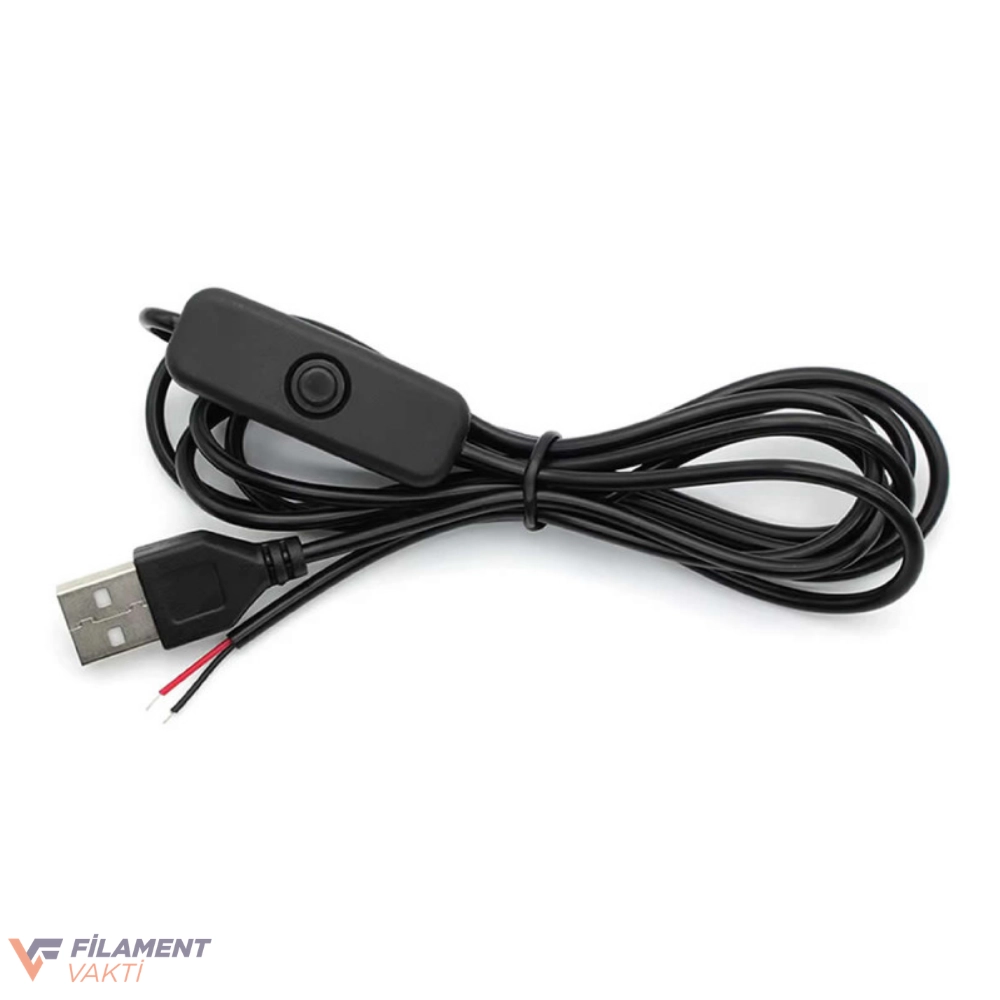 Anahtarlı USB Kablo 1 Metre | Siyah