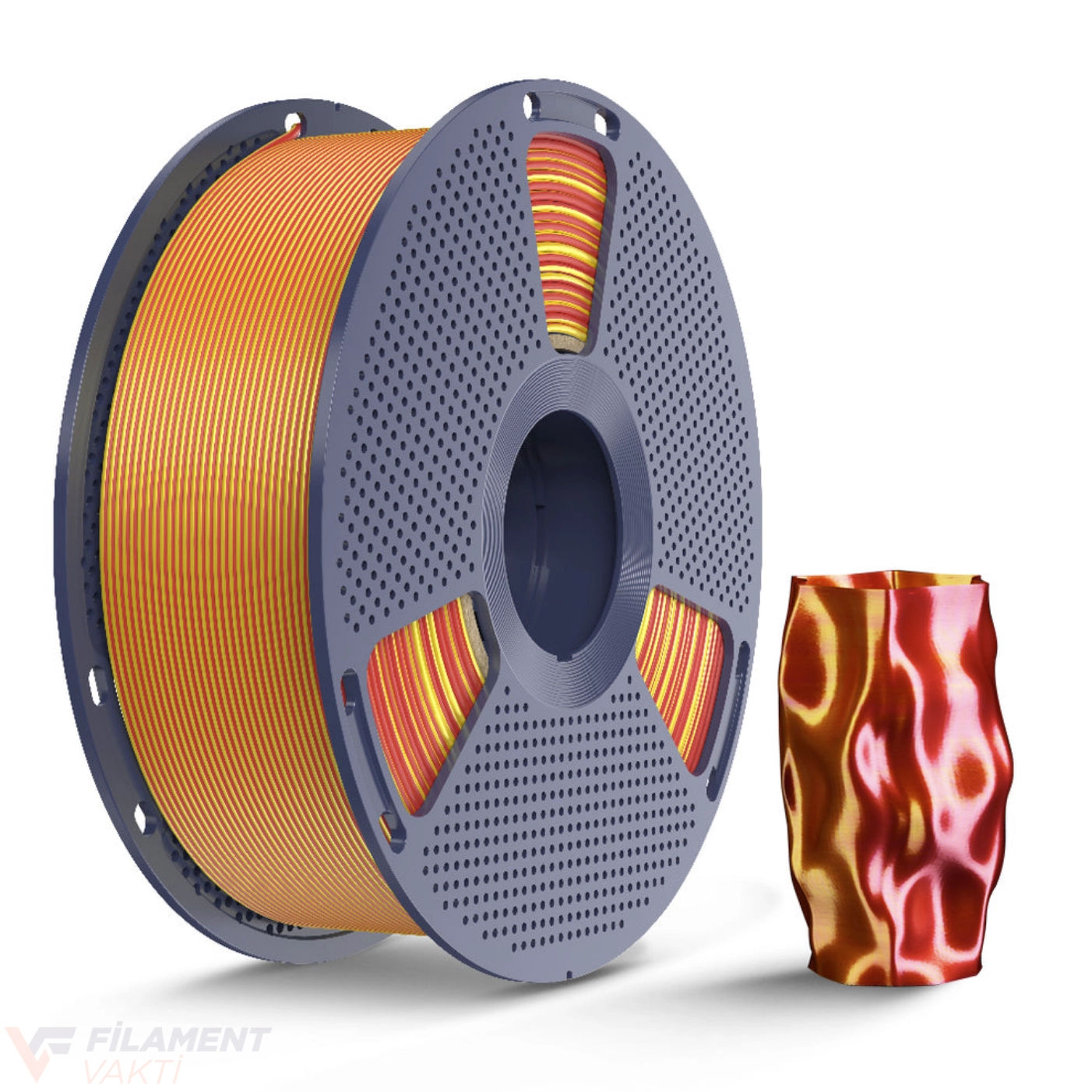 SUNLU Silk PLA+ Dual Çift Renk Filament Kırmızı - Altın