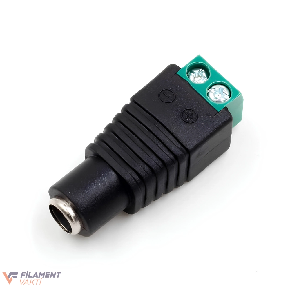 DC Dişi Jak Klemens Dönüştürücü | Lehimsiz Adaptör Soketi