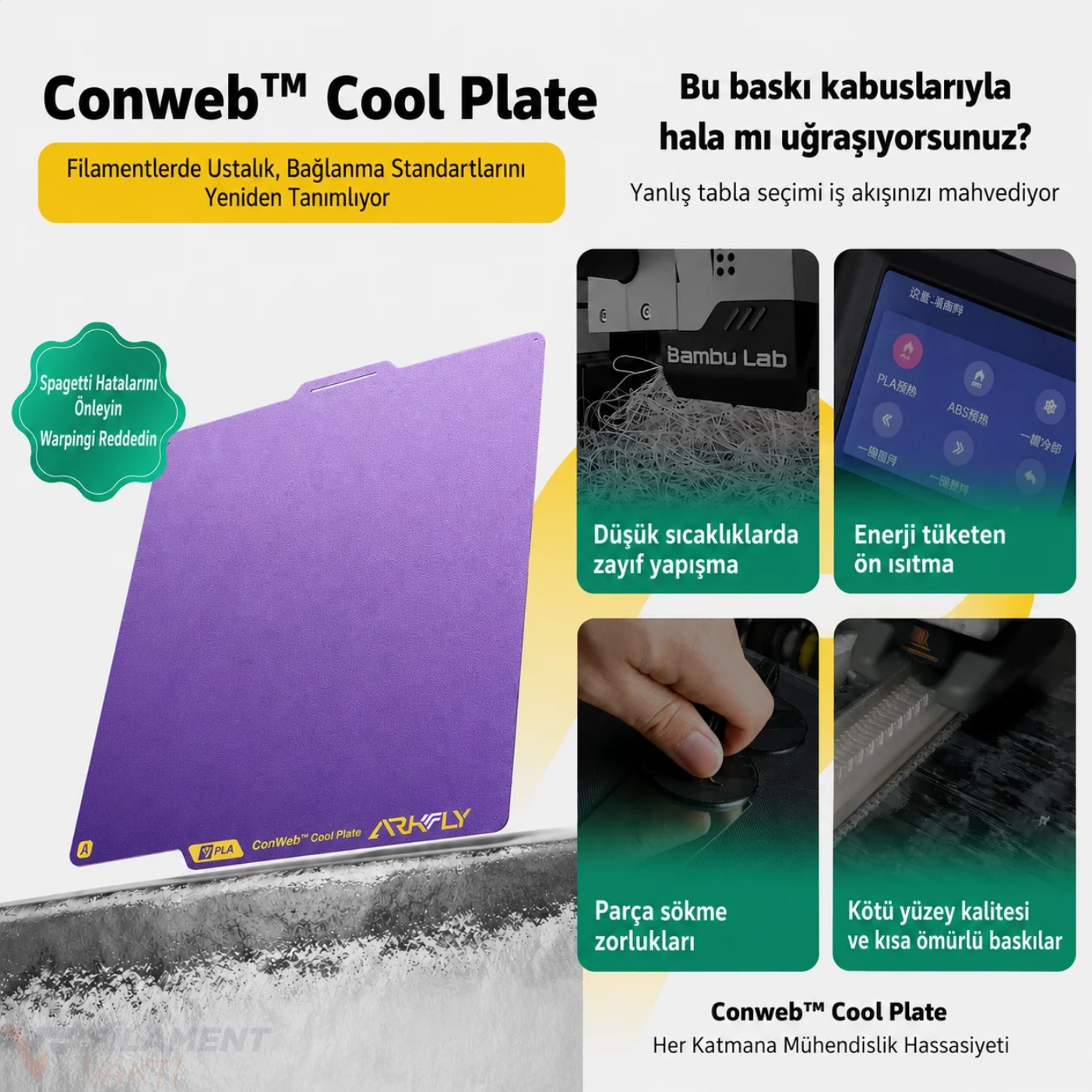  Bambu Lab H2C/A2L Çift Taraflı Cool Plate Baskı Tablası 330×320 mm