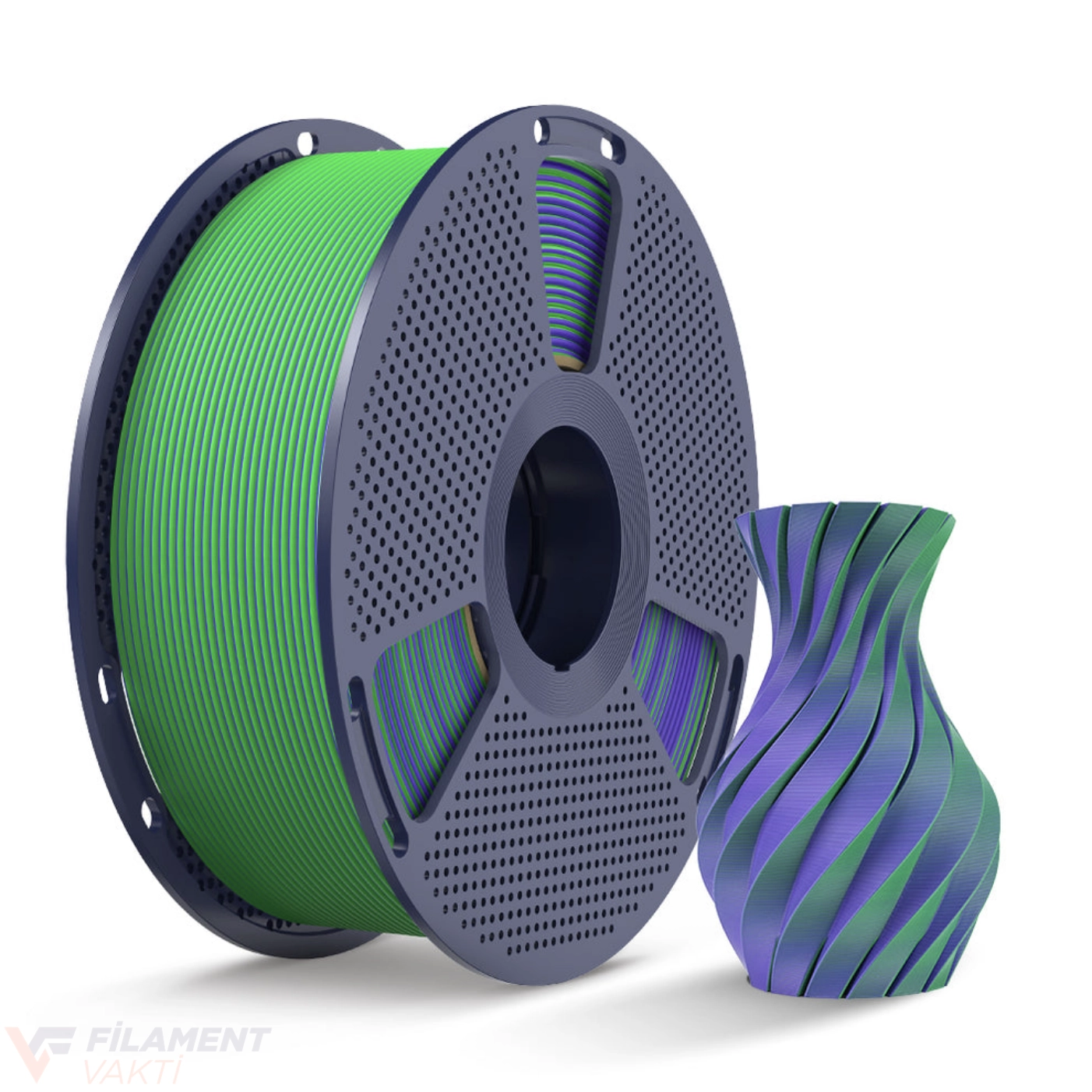 SUNLU PLA Matte Dual Çift Renk Filament Yeşil - Mor