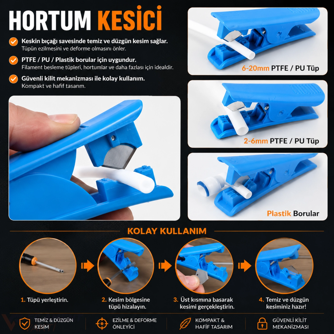 3D Yazıcı PTFE Teflon Boru Kesme Makası