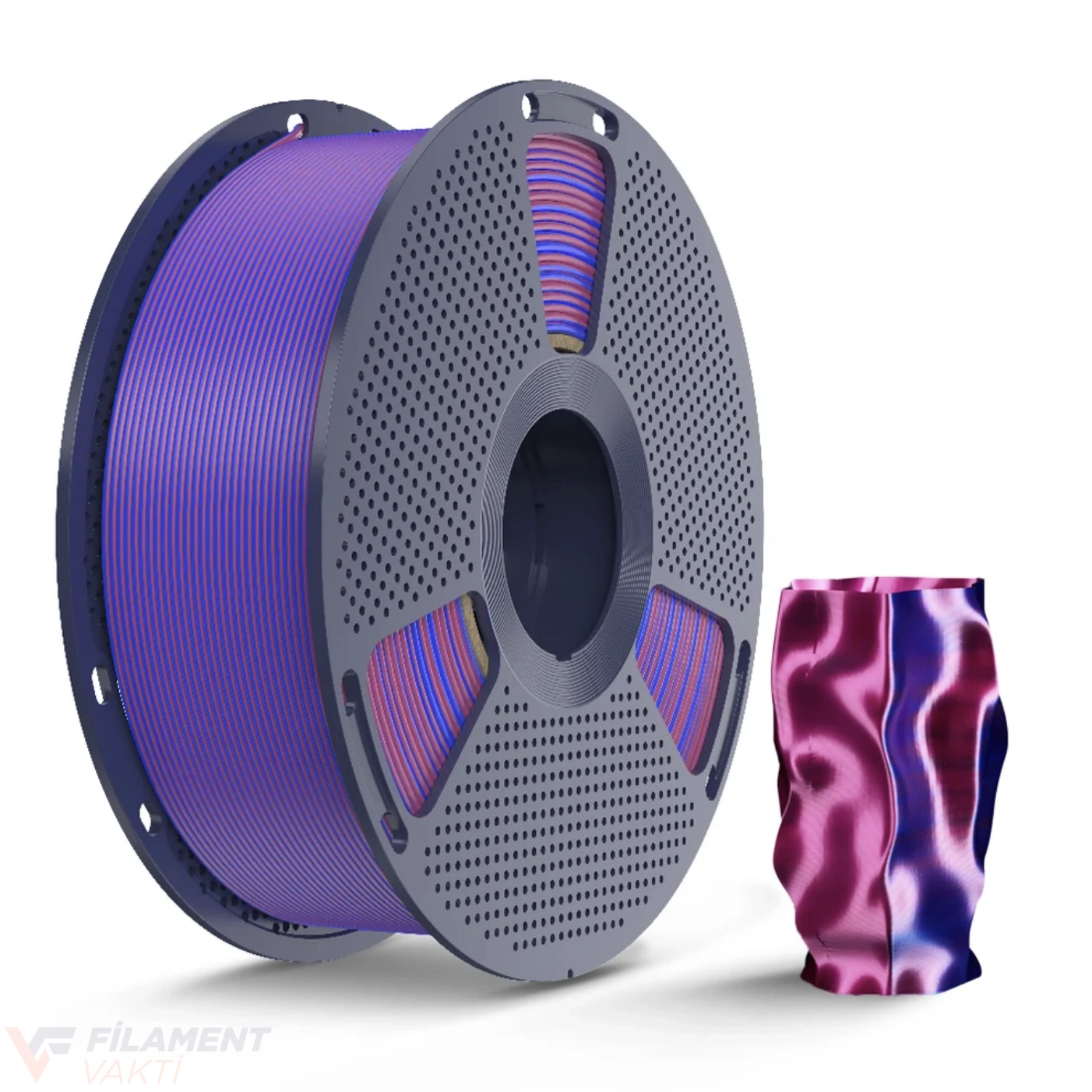 SUNLU Silk PLA+ Dual Çift Renk Filament Kırmızı - Mavi