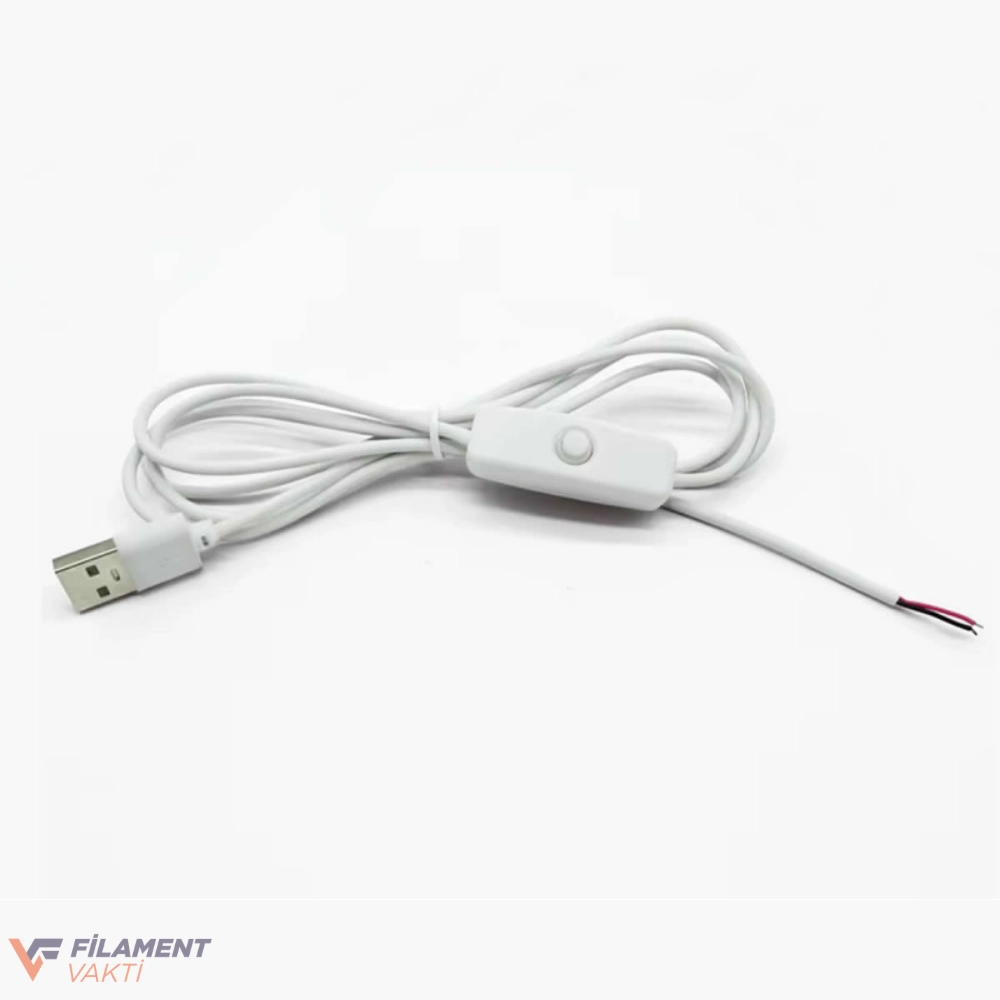 Anahtarlı USB Kablo 1 Metre | Beyaz