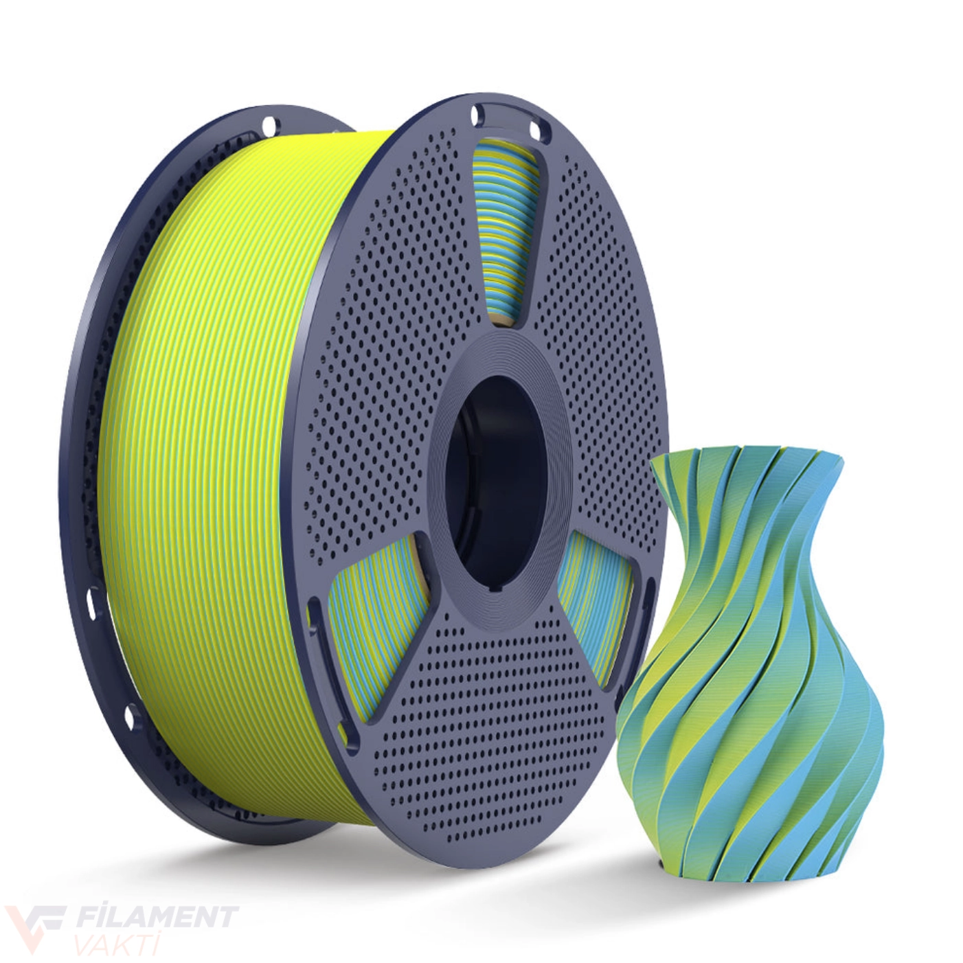 SUNLU PLA Matte Dual Çift Renk Filament Sarı - Camgöbeği