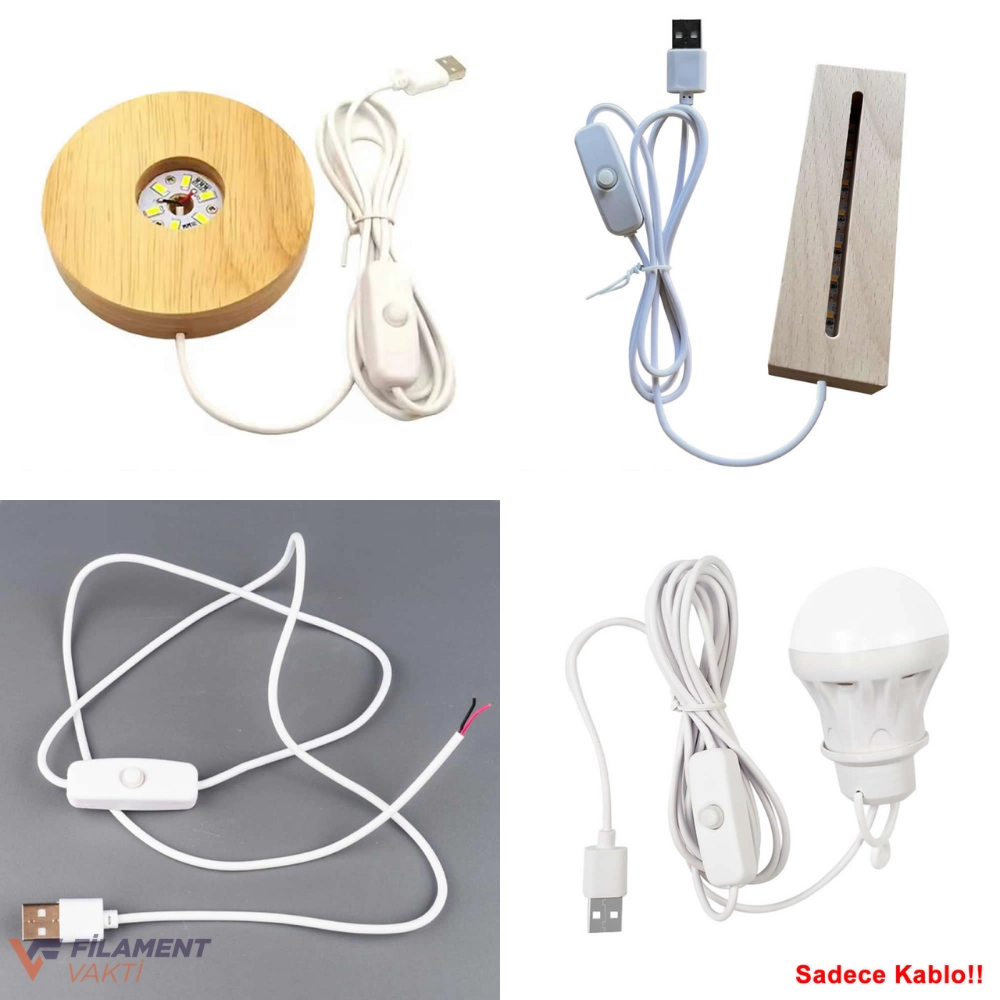 Anahtarlı USB Kablo 1 Metre | Beyaz