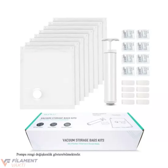 Sunlu Filament Vakum Saklama Poşeti 8’li Set ve El Pompası