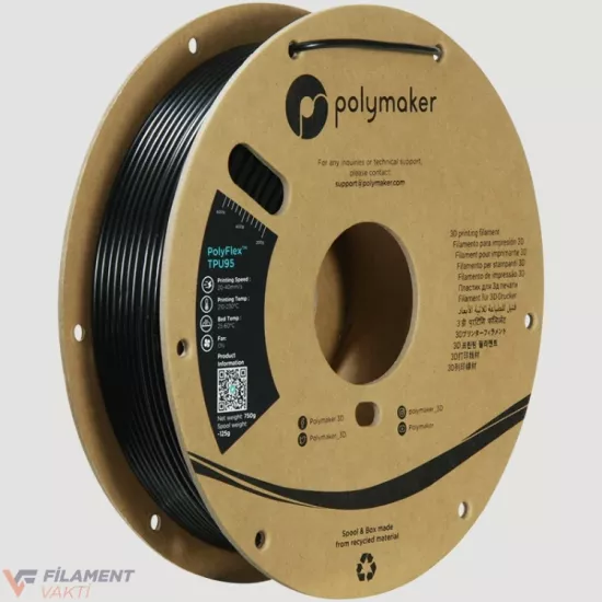 Polymaker PolyFlex TPU95 Filament - Siyah