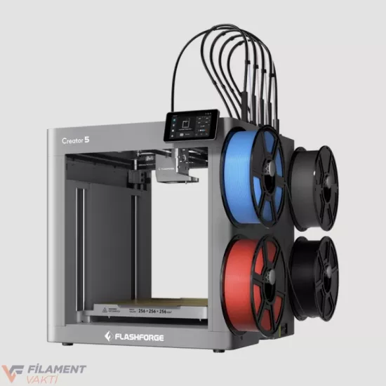Flashforge Creator 5 Çok Renkli 3D Yazıcı – 4 Nozul, 500% Hız