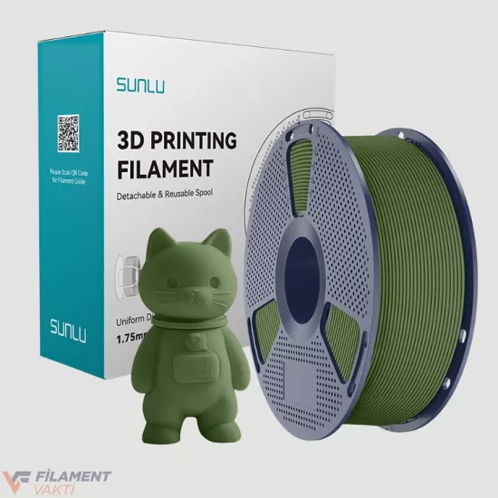 Sunlu PLA Mat Filament - Zeytin Yeşili