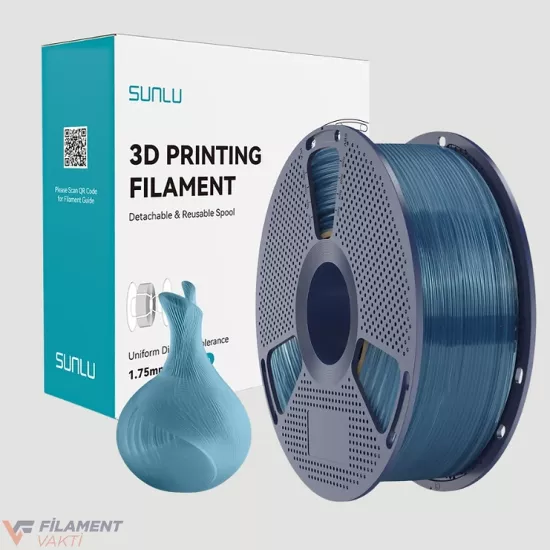 Sunlu PLA Transparan Filament Okyanus Puslu Mavi