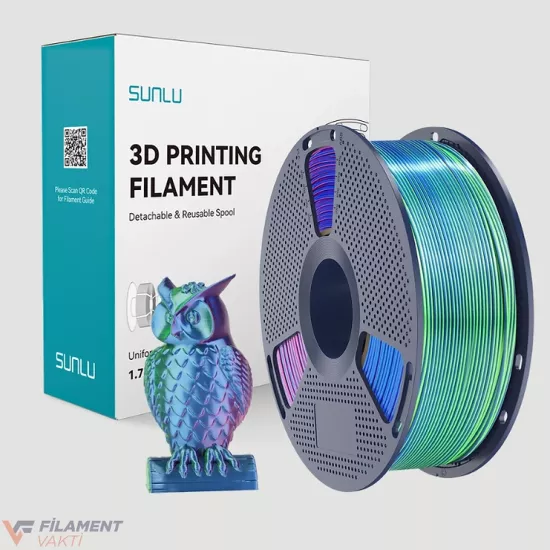 Sunlu Silk PLA+ 3 Renk Mavi – Yeşil – Mor Filament