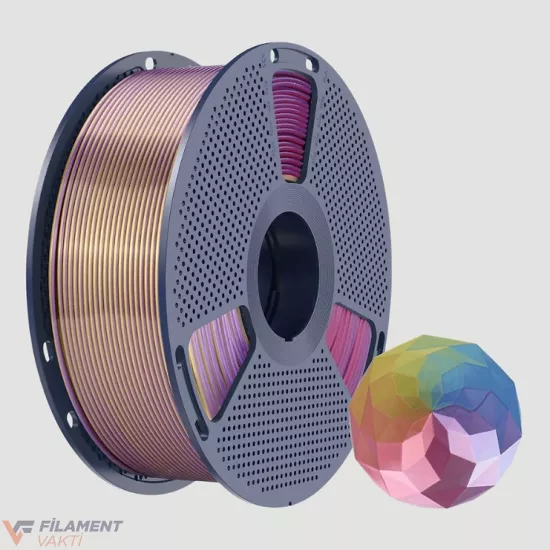 Sunlu Silk PLA+ 4 Renk Altın–Mor–Kırmızı–Mavi Filament