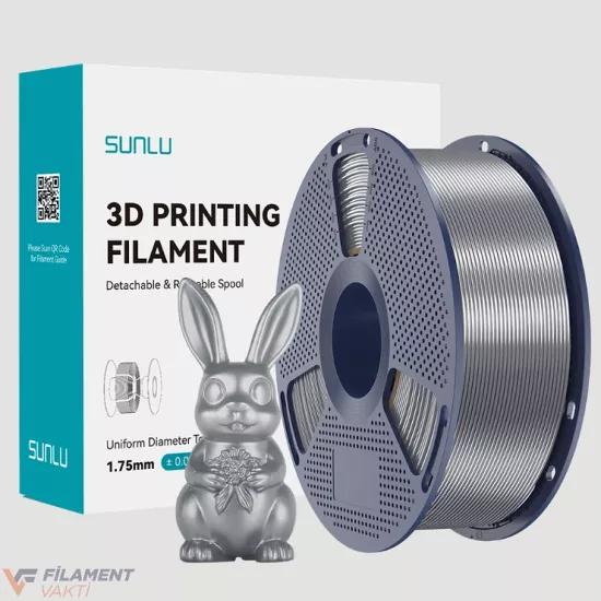 Sunlu Silk PLA+ Filament - Gri