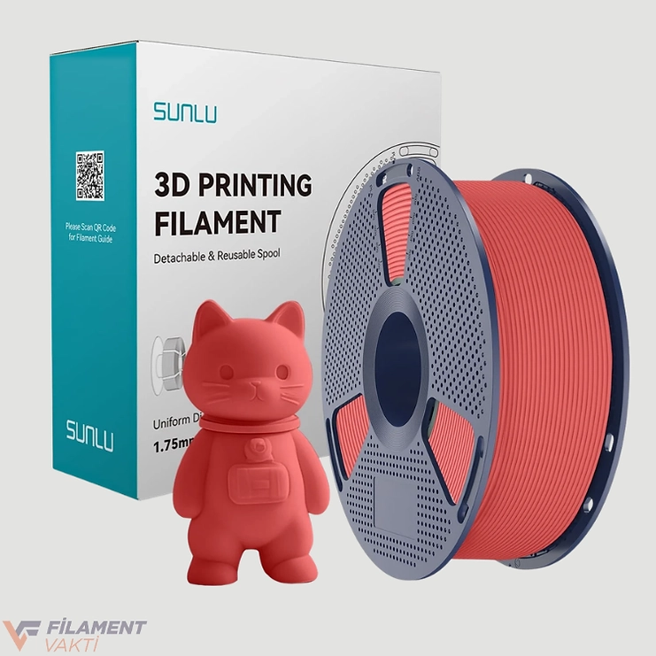 Sunlu PLA Mat Filament - Kırmızı