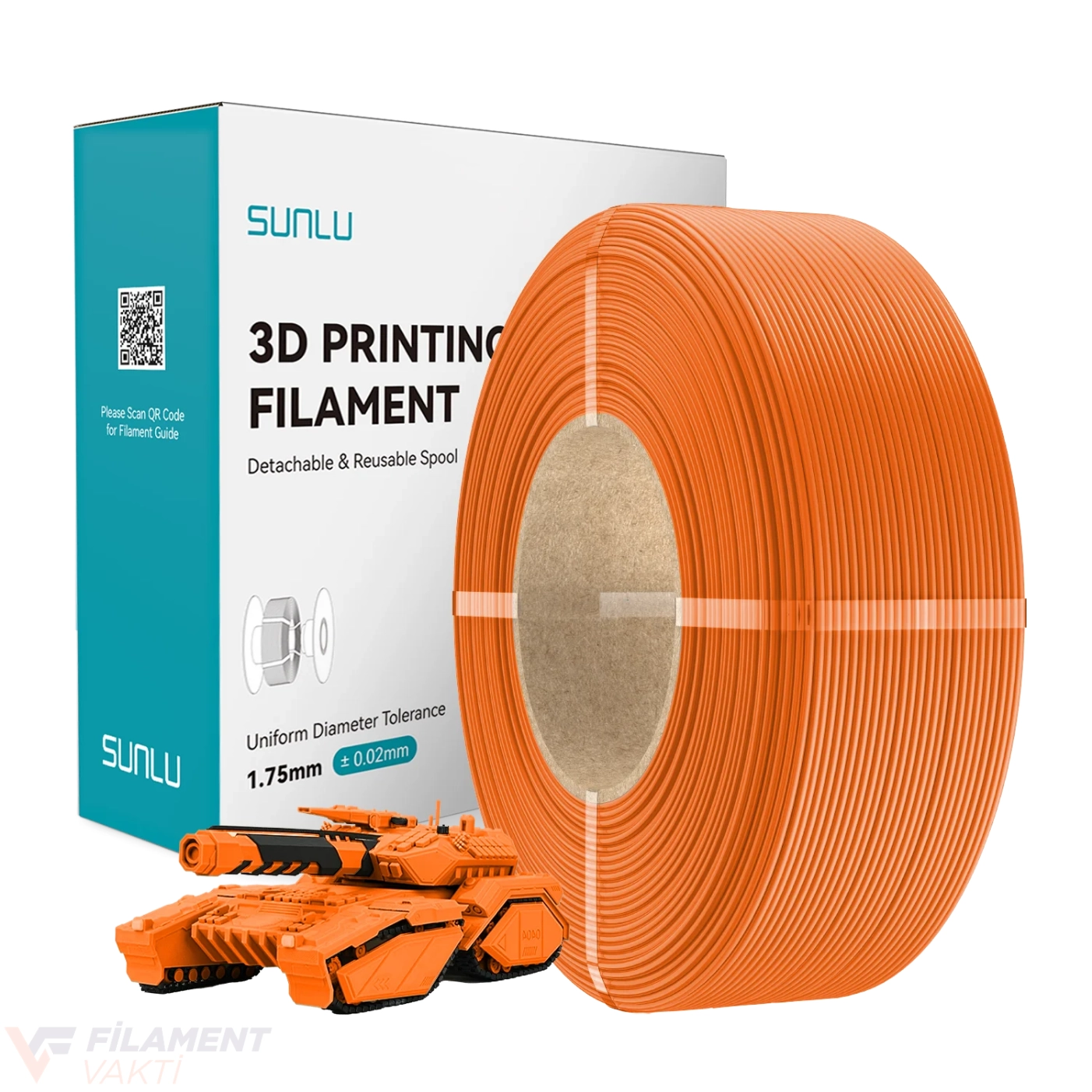 Sunlu PLA 1.75mm 1kg Turuncu Refill