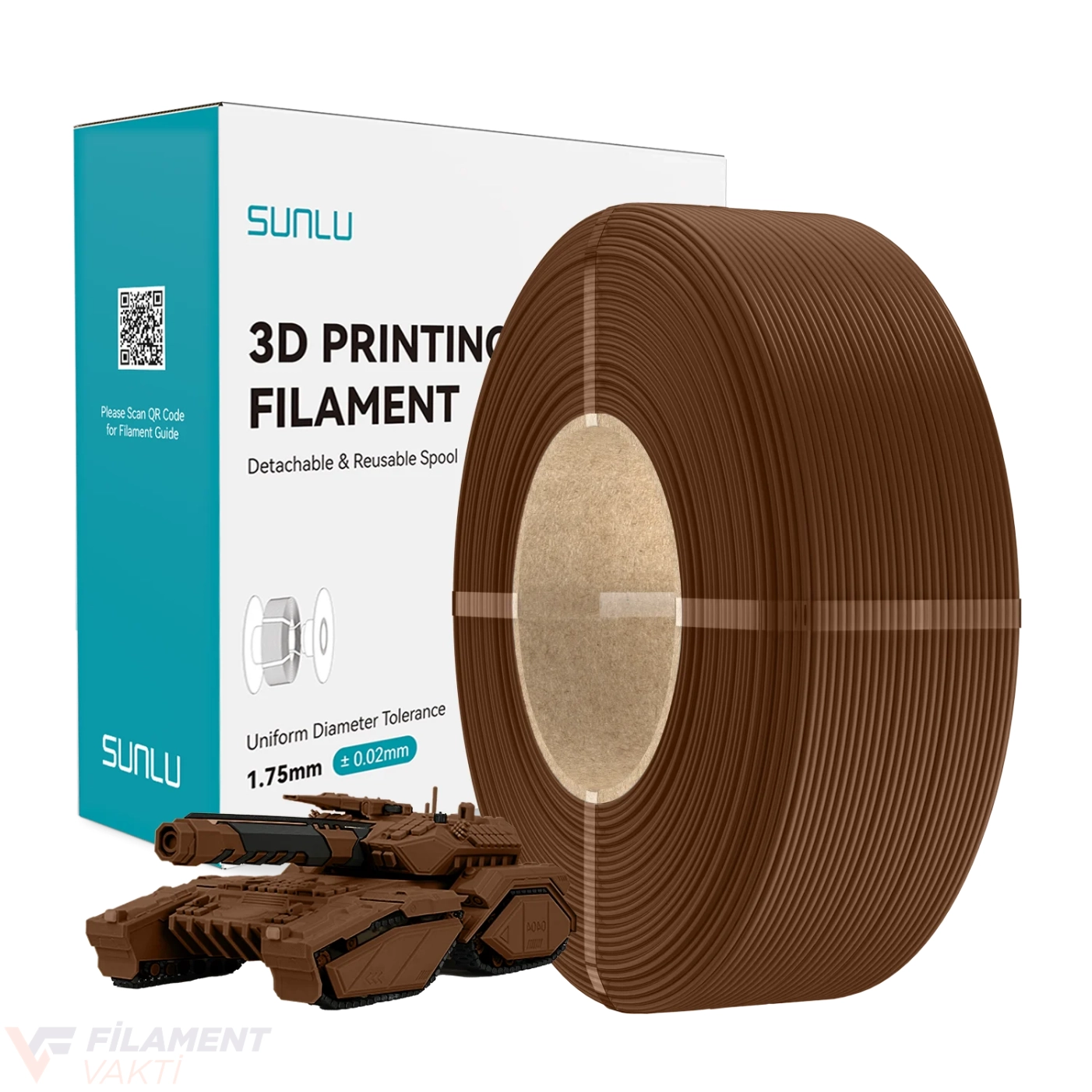 Sunlu Refill PLA Filament - Kahverengi
