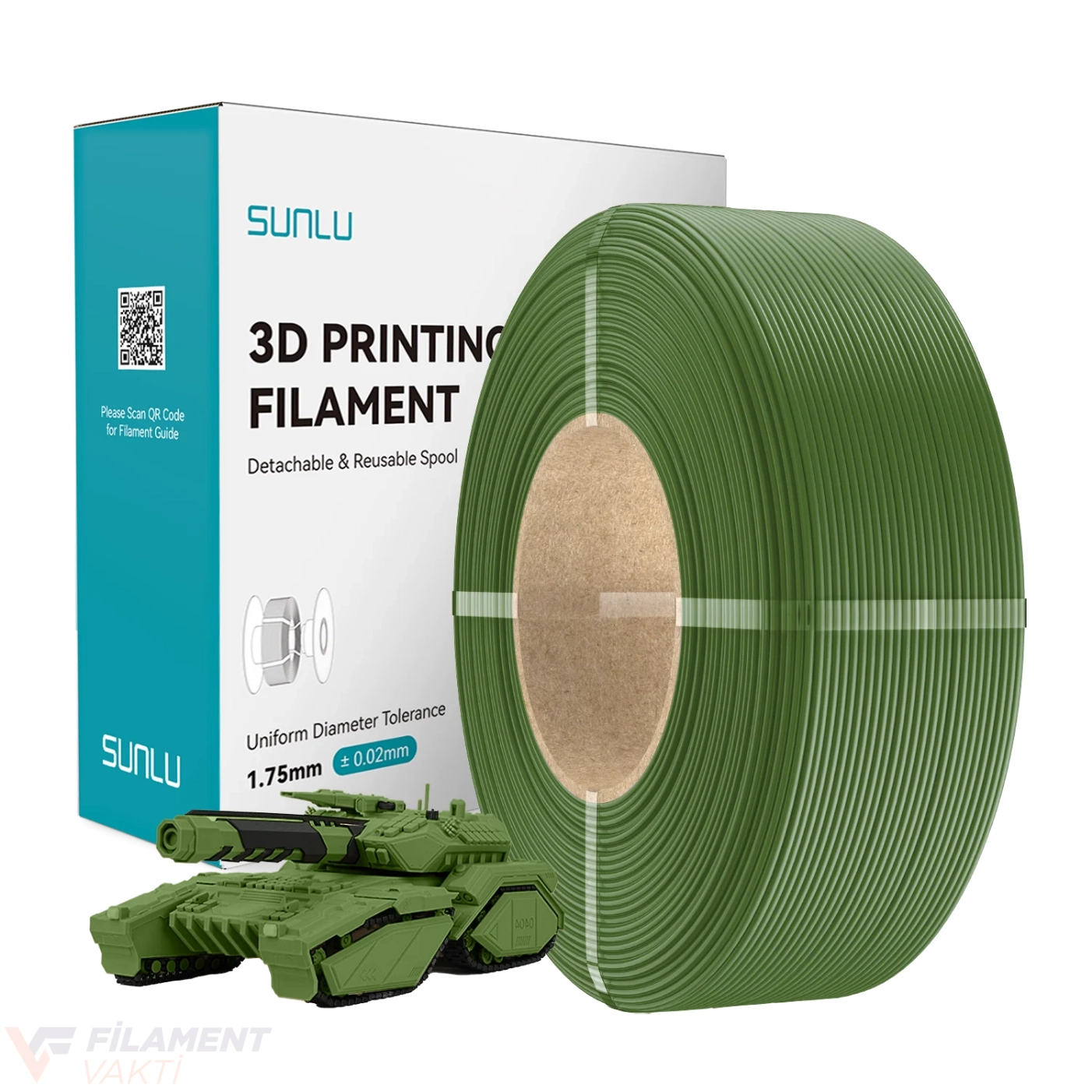 Sunlu Refill PLA Filament - Zeytin Yeşili