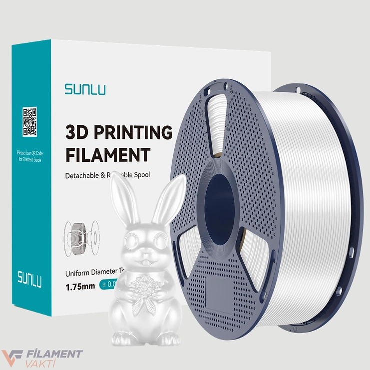 Sunlu Silk PLA+ Filament - Beyaz