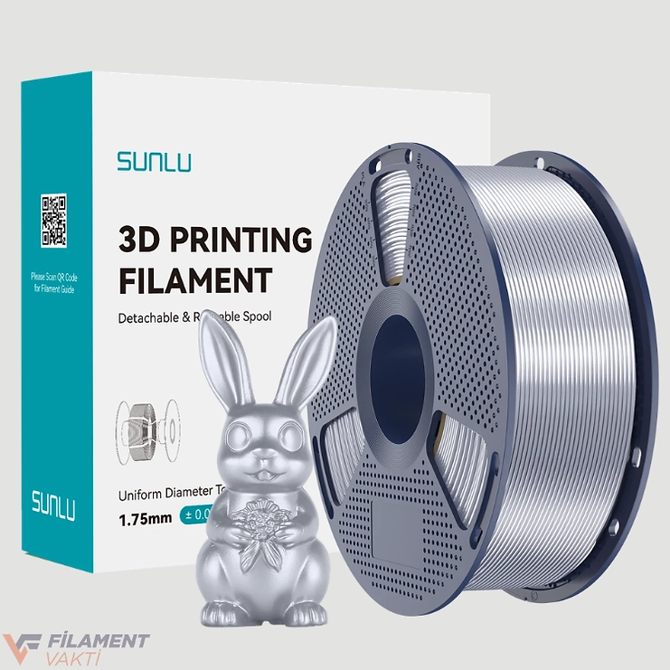 Sunlu Silk PLA+ Filament - Gümüş