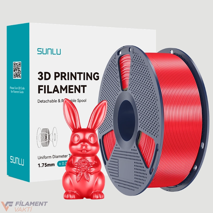Sunlu Silk PLA+ Filament - Kırmızı