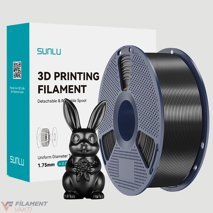 Sunlu Silk PLA+ Filament - Siyah