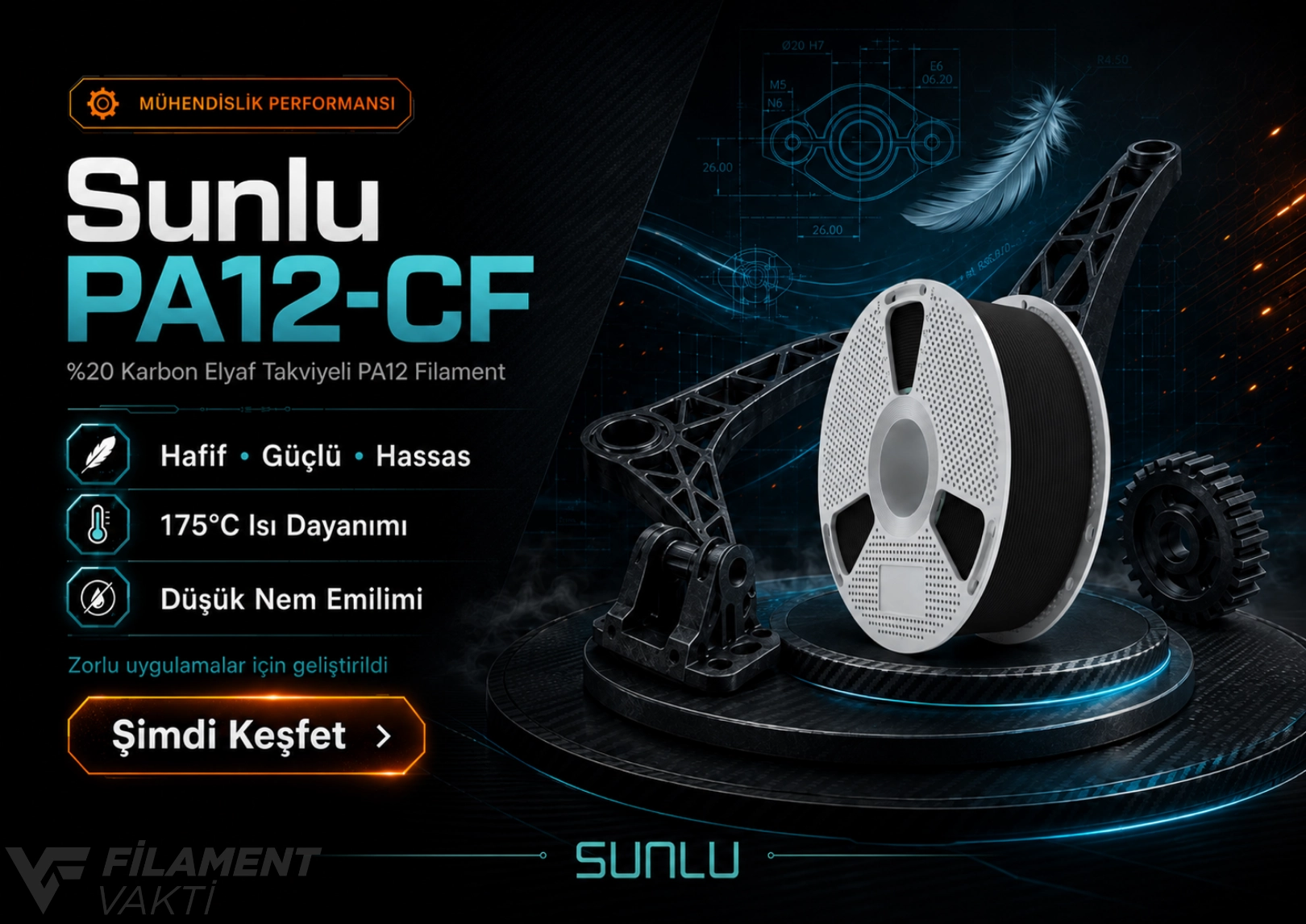 Sunlu PA12-CF Filament
